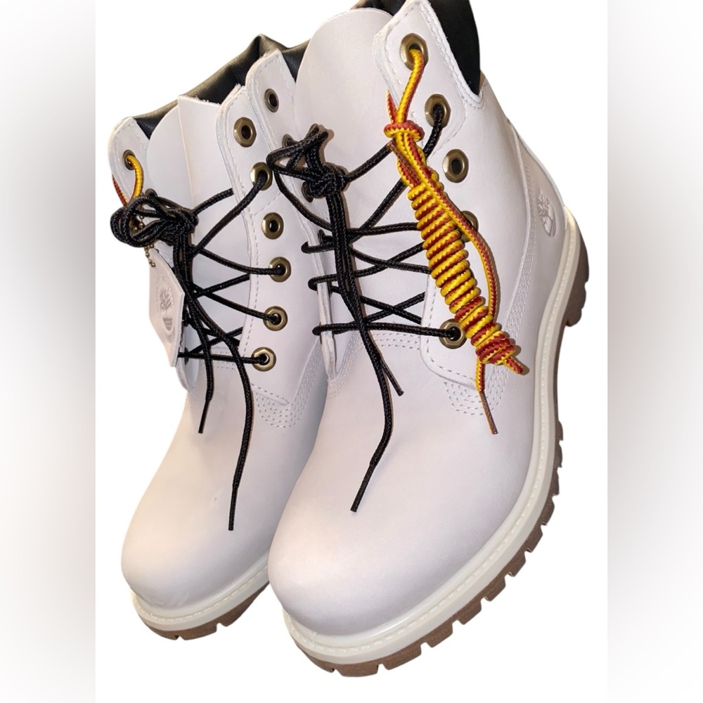 New✨Women's Timberland Premium 6-Inch Waterproof Boot Light Grey Nubuck Size 8.5